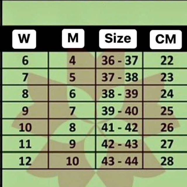 bảng size dép crocs