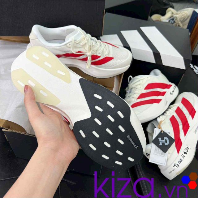 Giày Adidas Adizero màu trắng sọc đỏ