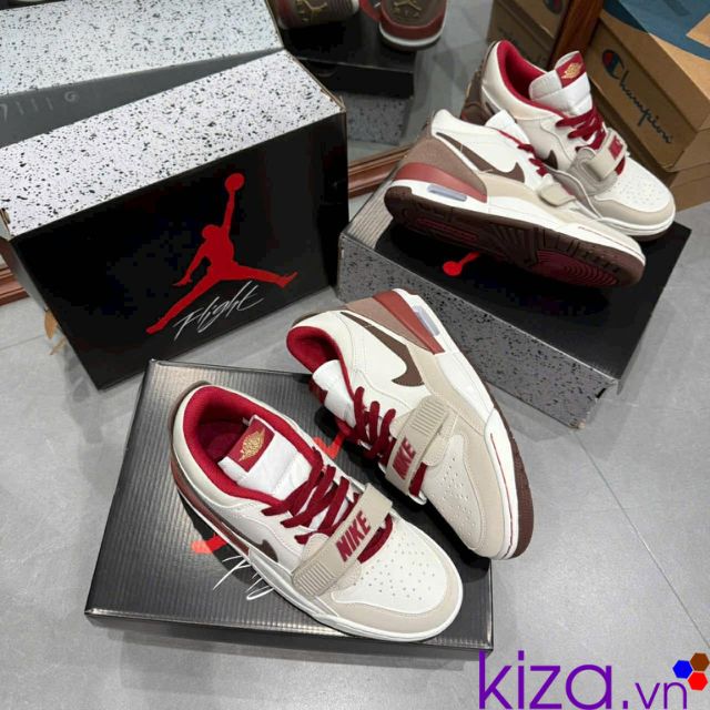 Gi&agrave;y Nike  Air Jordan 3 legacy trắng n&acirc;u đỏ