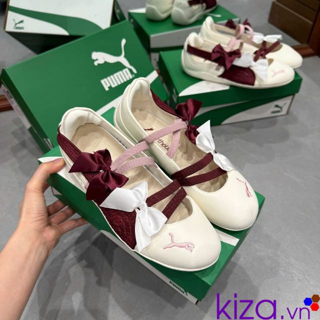 Gi&agrave;y b&uacute;p b&ecirc; nữ Puma valentine c&oacute; nơ