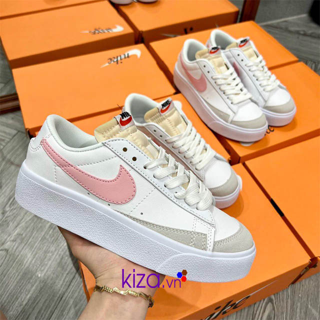 Giày Nike Blazer trắng hồng đế cao replica