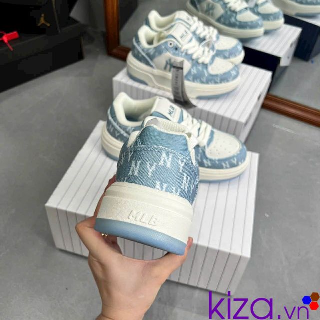 Gi&agrave;y MLB nữ chunky Denim m&agrave;u xanh