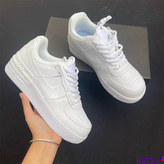 Giày Nike Air Force shadow trắng full nam nữ