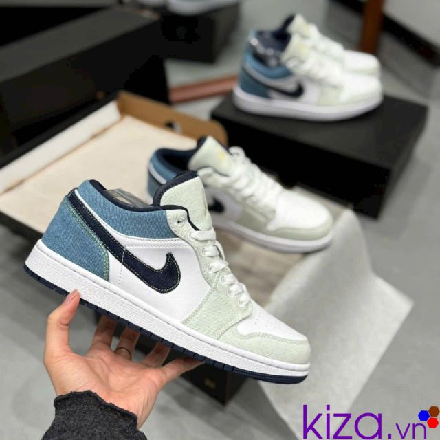 Nike Jordan low vải bò màu xanh Nike Jordan low vải bò màu xanh