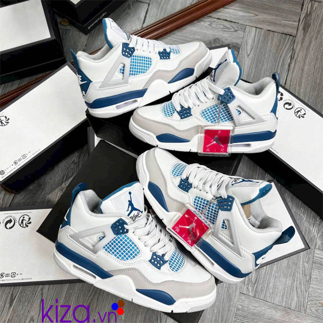 Giày nike jordan 4 trắng xanh 