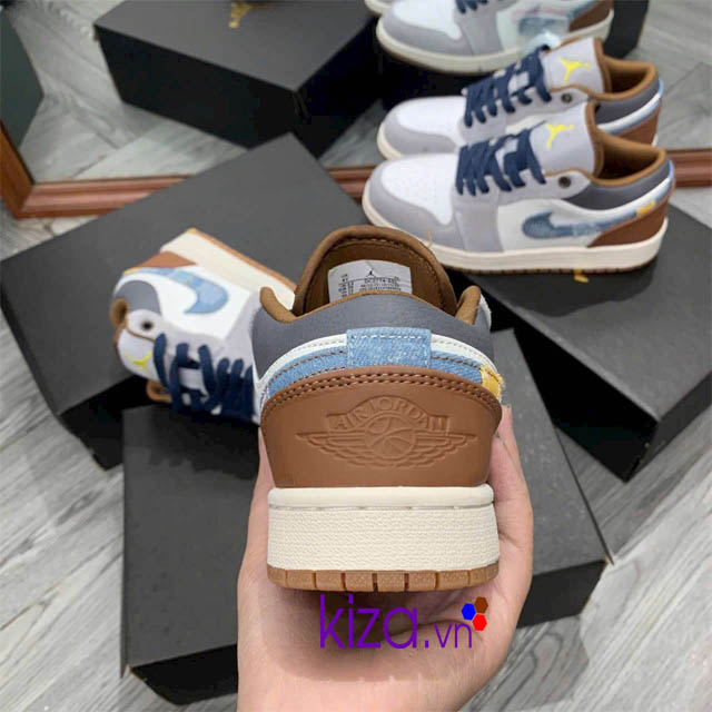 Giày nike jordan nam nữ xám gót nâu