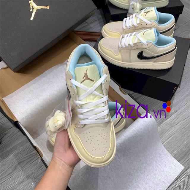 Giày nike jordan nam nữ màu kem sữa
