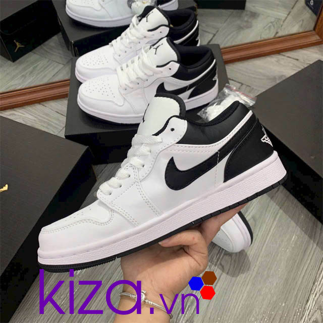 Giày nike Jordan thấp cổ trắng gót đen