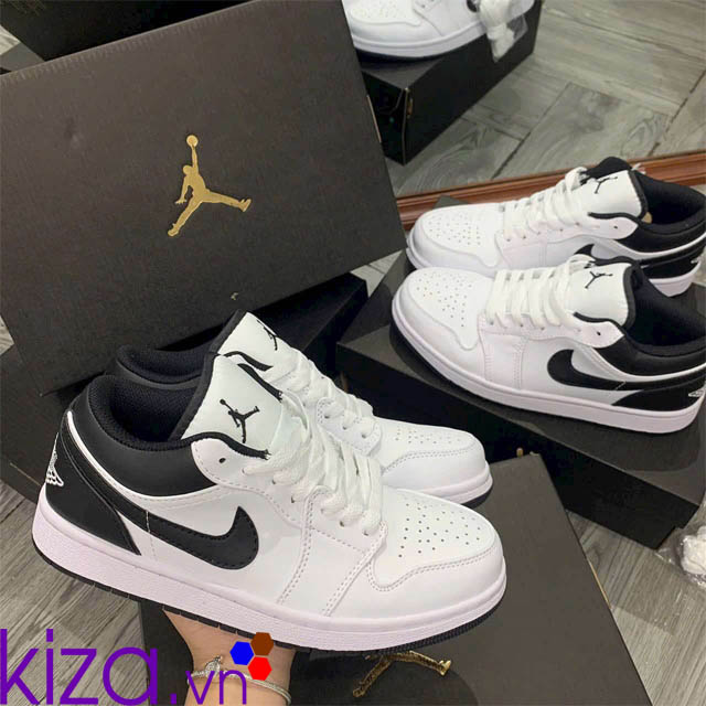 Giày nike Jordan thấp cổ trắng gót đen