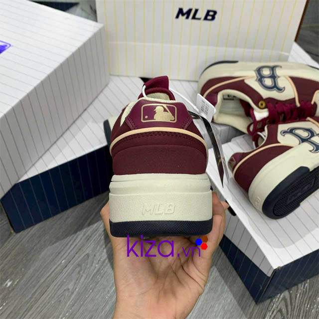 Gi&agrave;y MLB Liner chữ B thấp cổ m&agrave;u mận