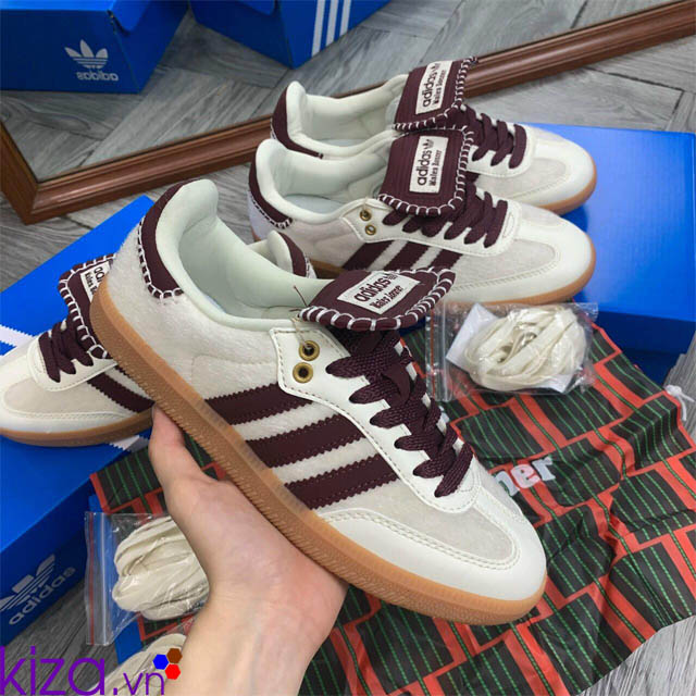 Giày Adidas Samba Wales Bonner màu trắng đỏ