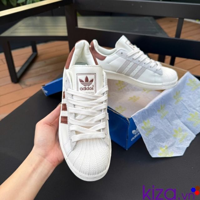 Giày Adidas Superstar mũi sò Giày Adidas sò trắng nâu