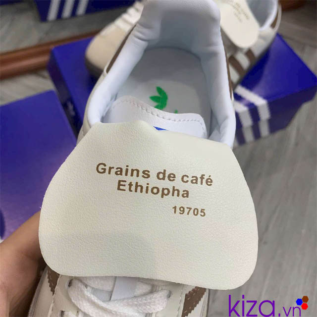 Giày Adidas Samba trắng nâu