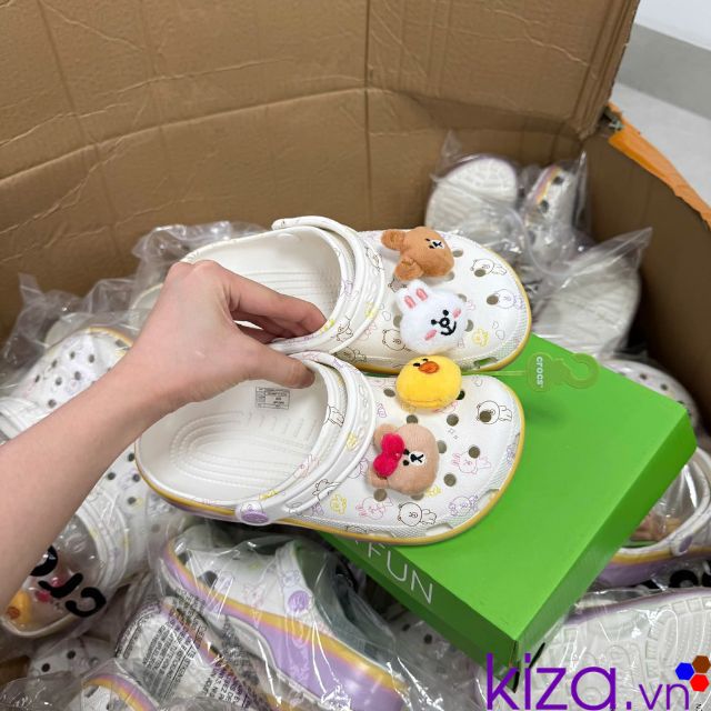 Dép crocs nữ thỏ line màu trắng Dép crocs nữ thỏ line màu trắng