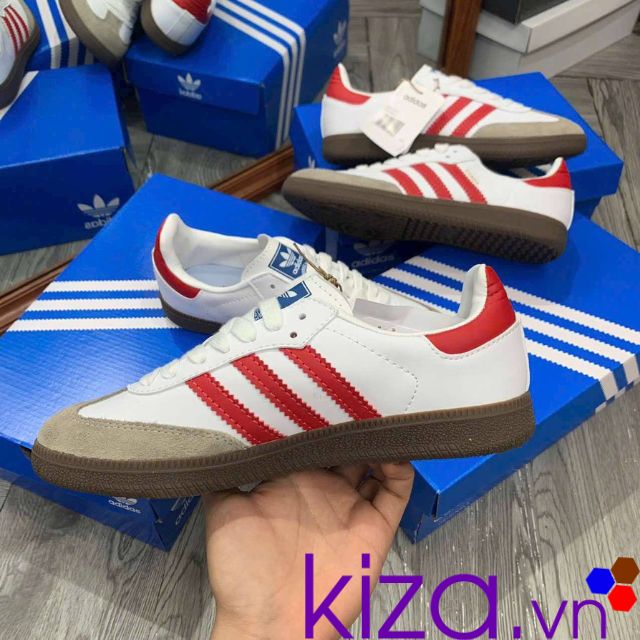 Giày Adidas Samba og màu trắng sọc đỏ