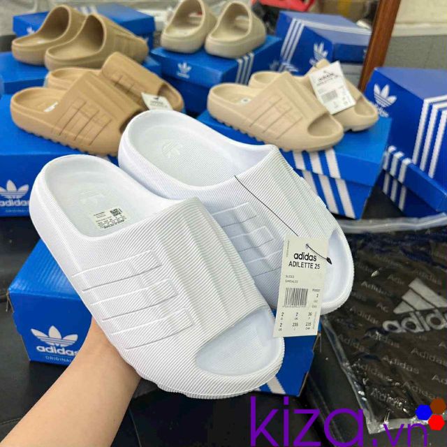 Dép Adidas quai ngang màu trắng