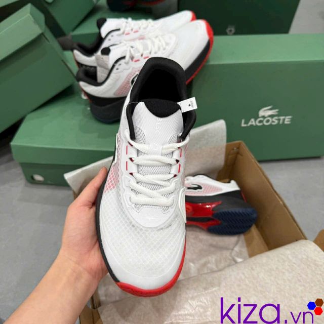 Giày Lacoste nam màu trắng đế đỏ