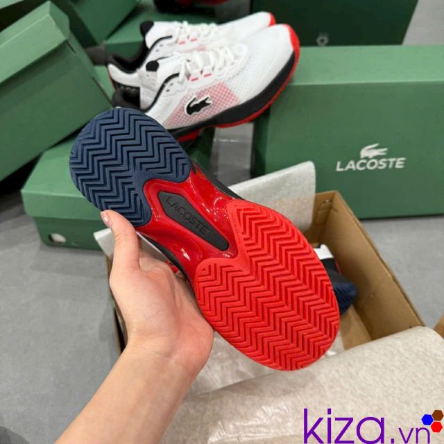 Giày Lacoste nữ màu trắng đế đỏ