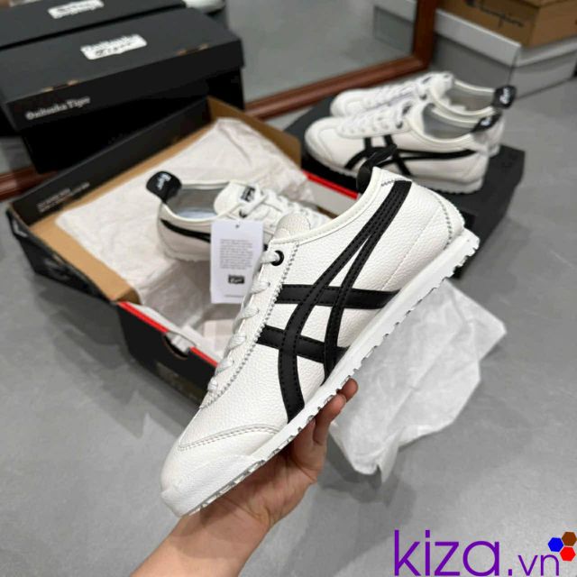 Gi&agrave;y Onitsuka Tiger m&agrave;u trắng kẻ đen