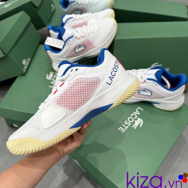 Giày Lacoste màu trắng lót xanh